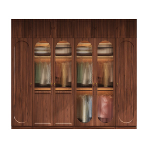 Tủ quần áo thép tối giản hiện đại với cửa kính mờ có rãnh cho phòng ngủ - Product Image 4