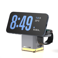 Support de charge rapide universel RGB 15W, chargeur sans fil magnétique pliable 4 en 1 pour écouteurs, montre et téléphone