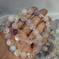 Bracelet Bohème en Pierres Brutes et Perles de Cristal Pastel Mélangées, Bijou Empilable Feng Shui