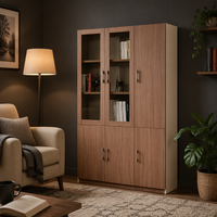 Meuble d'appoint de bureau en L 1600x1630x750mm en bois pour bureau de direction et unité de rangement avec tiroirs