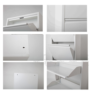 Tủ Đựng Giày Bằng Thép, 4 Ngăn Kéo Xiên, Kiểu Trung Quốc - Product Image 6