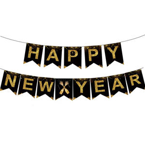 Nuovo prodotto felice anno nuovo arredamento 2026 oro nero felice anno nuovo in lattice palloncino Banner forniture per feste kit per la decorazione della casa - Product Image 3