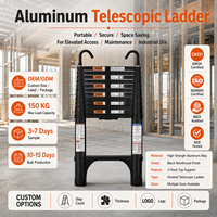 Échelle télescopique pliante en aluminium robuste et moderne, capacité 150 kg, certifiée CE, pour entrepôts, usines, travaux de construction et de réparation