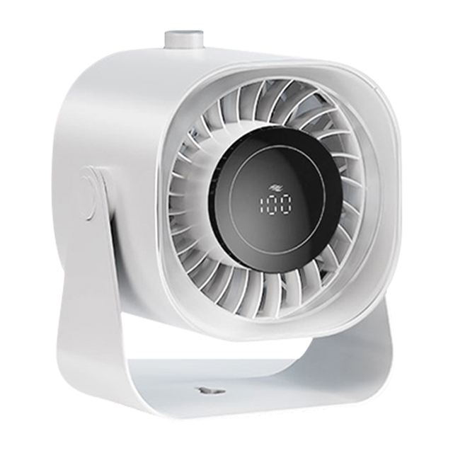Smart Desk Fan LED Power Display 5000mAh Portable Cordless Fan Electric Silent Cooling Table Fan for Bedside Travel Gift