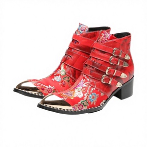 Botas de Tobillo Formales NA736 de Cuero Genuino para Hombre, con Punta de Acero, Tacón Grueso, Transpirables, para Vestir - Product Image 2