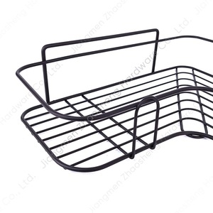 Étagère d'angle murale noire en métal pour gel douche, organiseur de rangement pour toilettes, évier de cuisine, 1 niveau, durable, personnalisable - Product Image 3