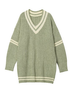 Stile coreano stile Casual Pullover manica lunga con scollo a V <span class=keywords><strong>maglieria</strong></span> per donna Shopping <span class=keywords><strong>Online</strong></span> per maglia Ropa Mujer - Product Image 4