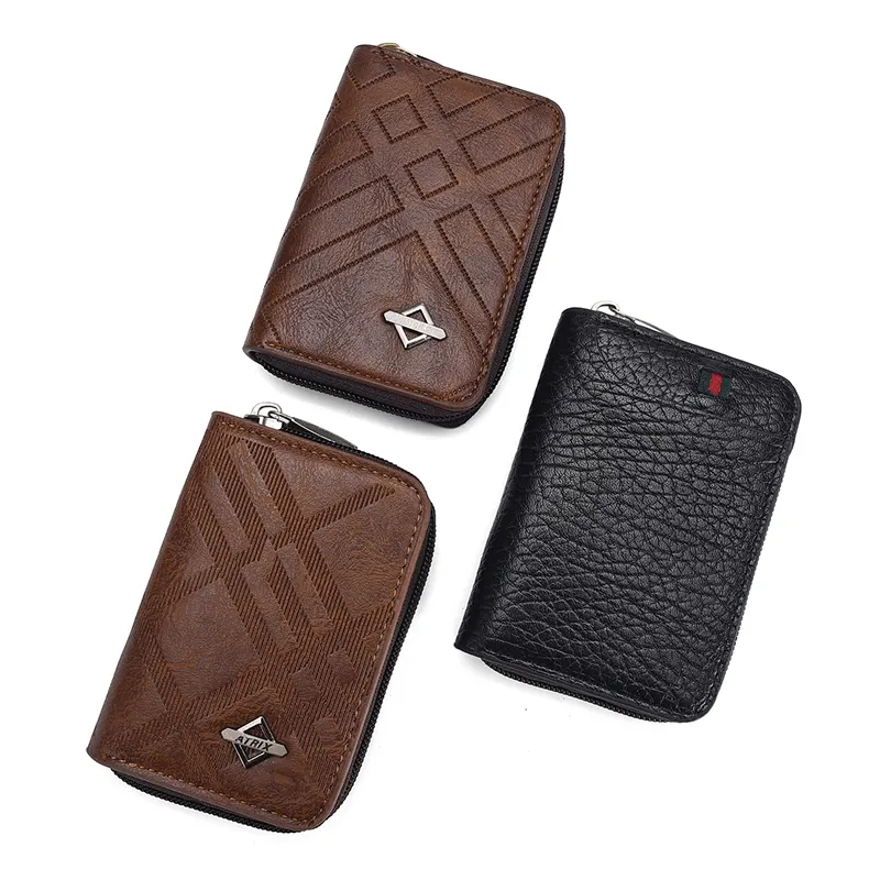 Leather Wallet Card Bag Men's Thin Card Bag New Anti Magnetic Fashion Card Bag Solid Color PU Leather Magic Wallet