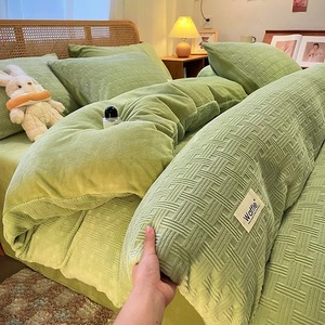 Đơn Giản Hiện Đại Thân Thiện Với Môi Tất Cả Các-Cotton 4-Mảnh Bộ Đồ Giường <span class=keywords><strong>Set</strong></span> Với Sọc Thiết Kế In Cho Phòng Ngủ Trang Trí Nội Thất - Product Image 4