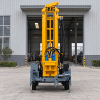 Machine de forage de puits d'eau et d'air à double usage, tractable, 300 m, 120 CV, diesel, pour puits profonds