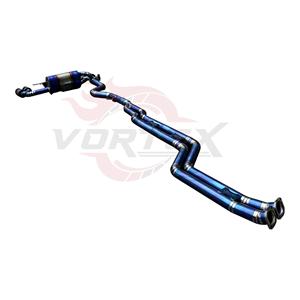 Échappement Catback Vortex Titanium Blue pour BMW 1M E82 3.0T N54 avec silencieux transversal et embouts quadruples bleus, configuration de ligne de tuyauterie modifiée U - Product Image 4