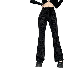 <span class=keywords><strong>Pantaloni</strong></span> Cargo a Zampa Neri da <span class=keywords><strong>Donna</strong></span>, Stile Gotico Punk, Vita Alta in <span class=keywords><strong>Velluto</strong></span> a <span class=keywords><strong>Coste</strong></span>, Taglia XS, Casual Harajuku con Stampa, Autunnali - Product Image 2