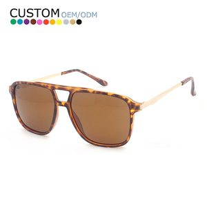 Oversize Double Bridge Fashion Plastic Sun Shades Polarized Retro Men <b>Sunglasses</b> - Product Image 1