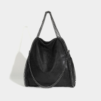 Sac Hobo Femme en Cuir PU Métallisé Brillant avec Chaîne, Grand Sac Fourre-tout à Bandoulière Souple, Sac à Main Croisé Tendance pour Soirée