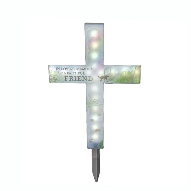 High Quality Outdoor Garden LED Cross Solar Light IP67 Rated Solar Powered Cemetery Light