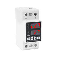 Relais de protection contre les surtensions et les sous-tensions réglable 63A 220V pour rail DIN, monophasé, à récupération automatique, dispositif de protection numérique de la tension