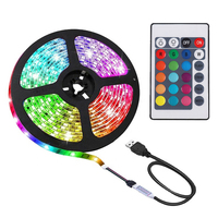 Bande LED USB 5V pour rétroéclairage TV, décoration d'armoires, éclairage extérieur de chambre, ruban lumineux 1M 2M 3M 4M 5M, ampoule à ruban RGB