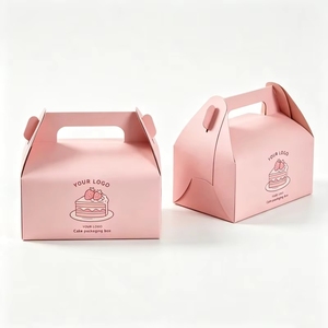 Wholale Bakery Box with Your Brand LOGO Foldable Cup Cake Sweet <strong>Mini</strong> Package Window Snack <strong>Chocolat</strong> - Product Image 3