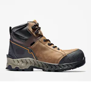 Genuine Leather Custom Men Steel Toe Shoes Work Boots
