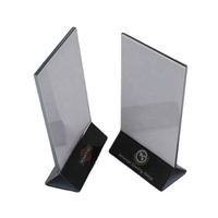 Support de table transparent en acrylique pour menu, certifié CE, avec option de logo