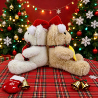 Ours en peluche tricolore mignon très populaire avec rembourrage en coton PP, super doux pour les fêtes et les cadeaux de Noël
