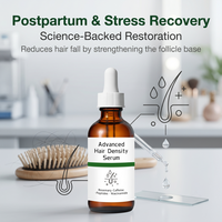 Sérum capillaire multi-peptides végétalien à la rosemarie et à la caféine, traitement du cuir chevelu, hydratant pour la densité des cheveux, prévention de la perte de cheveux