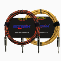 Câble de guitare d'instrument de musique professionnel 6.35mm tresse à faible bruit câble de guitare Audio haut-parleur acoustique haute fidélité silencieux