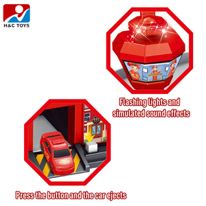 <span class=keywords><strong>Garage</strong></span> de voiture acousto-optique électrique pour enfants assembler un jouet de parking éducatif avec carte en plastique - Product Image 2