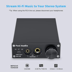 Convertidor <span class=keywords><strong>DAC</strong></span> Fosi Audio Q5, Adaptador USB Digital a Analógico, Decodificador ESS9018K2M, Mini Amplificador de Auriculares y Preamplificador Estéreo - Product Image 2