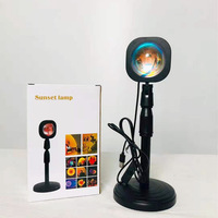 Projecteur LED USB rotatif réglable arc-en-ciel pour photographie d'ambiance, décoration de fête d'anniversaire, lumière d'ambiance, lampe de coucher de soleil 16 couleurs