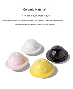 Urne commémorative pour animaux de compagnie multicolore (blanc, rose, jaune, noir) avec/sans anneau doré – Vente en gros pour les commerces de crémation d'animaux - Product Image 5