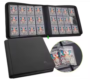 Carpeta con cremallera de 9 bolsillos para tarjetas toploader, 360 tarjetas, material Exo-Tec, 20 páginas de carga lateral (Negro) - Product Image 5