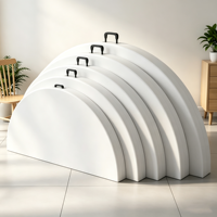 Table de salle à manger ronde pliable en plastique moderne avec structure en acier pour mariages, banquets, fêtes, événements en plein air et restaurants