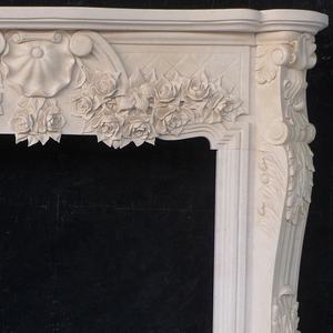 कारखाने प्रत्यक्ष बिक्री इनडोर पुष्प सजावटी बेज संगमरमर टीवी स्टैंड फायरप्लेस मैटल आसपास - Product Image 5