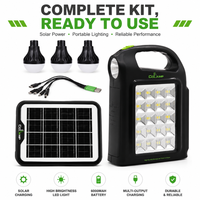 Lampe à panneau LED solaire avec lampe torche latérale intégrée, pour une utilisation à la maison et en extérieur, dure 6 à 9 heures