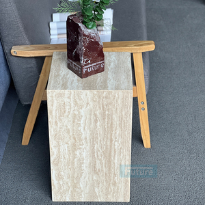 Natural Beige <strong>White</strong> Travertine Coffee <strong>Table</strong> Low Plinth Marble Living Room Luxury Natural Customized Cuboid Tea <strong>Side</strong> <strong>Table</strong> - Product Image 4