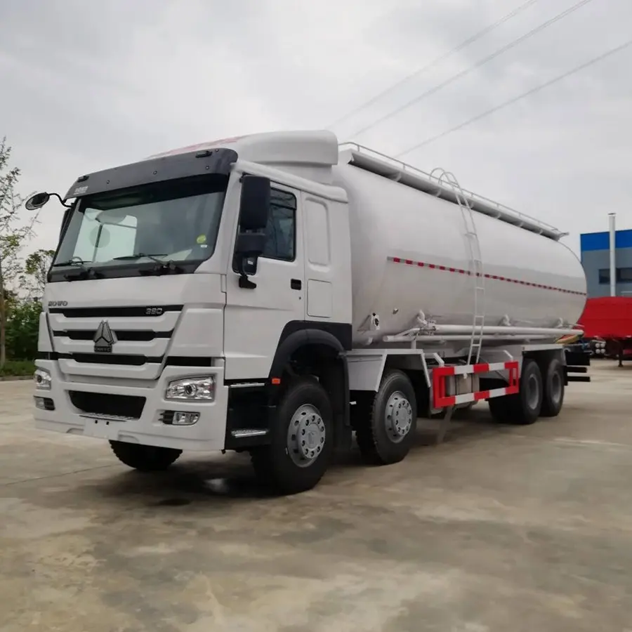 Harga Bagus Cina SINOTRUK HOWO 40m3 371hp Tangki Bubuk Semen Truk Terbang Pengangkut Abu-abu Dijual dengan Baik