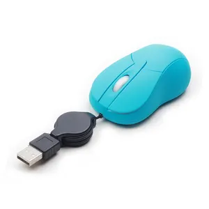 Mini Ultralight Gaming Mouse Mini Travel USB Optical Mouse with Retractable Cable