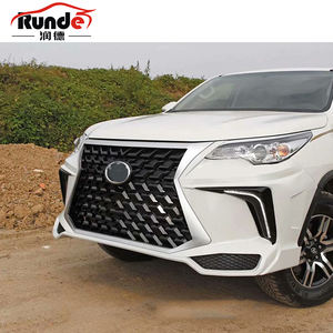 Kits de carrosserie les plus récents pour Toyota Fortuner <span class=keywords><strong>2016</strong></span>-2020, mise à niveau vers l'apparence Lexus, pare-chocs avant et arrière - Product Image 2