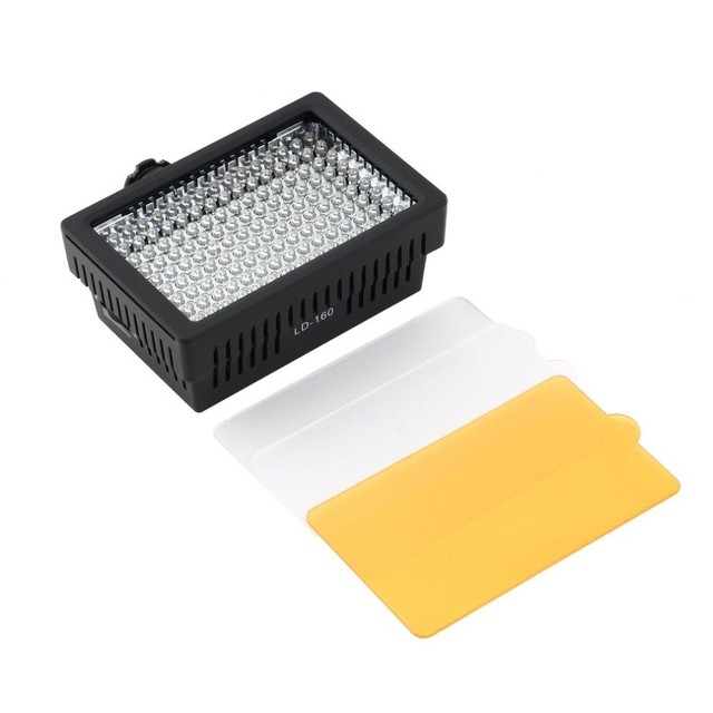 High Power LD-160 Camera Camcorder Three Filters 5400K 160 LED Video Light for Cameras