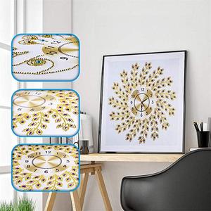 DIY 5D Peinture <span class=keywords><strong>Diamant</strong></span> Mandala Horloge en Forme Spéciale avec Strass Or, Kits de Peinture <span class=keywords><strong>Diamant</strong></span> à Percé Partiel - Product Image 3