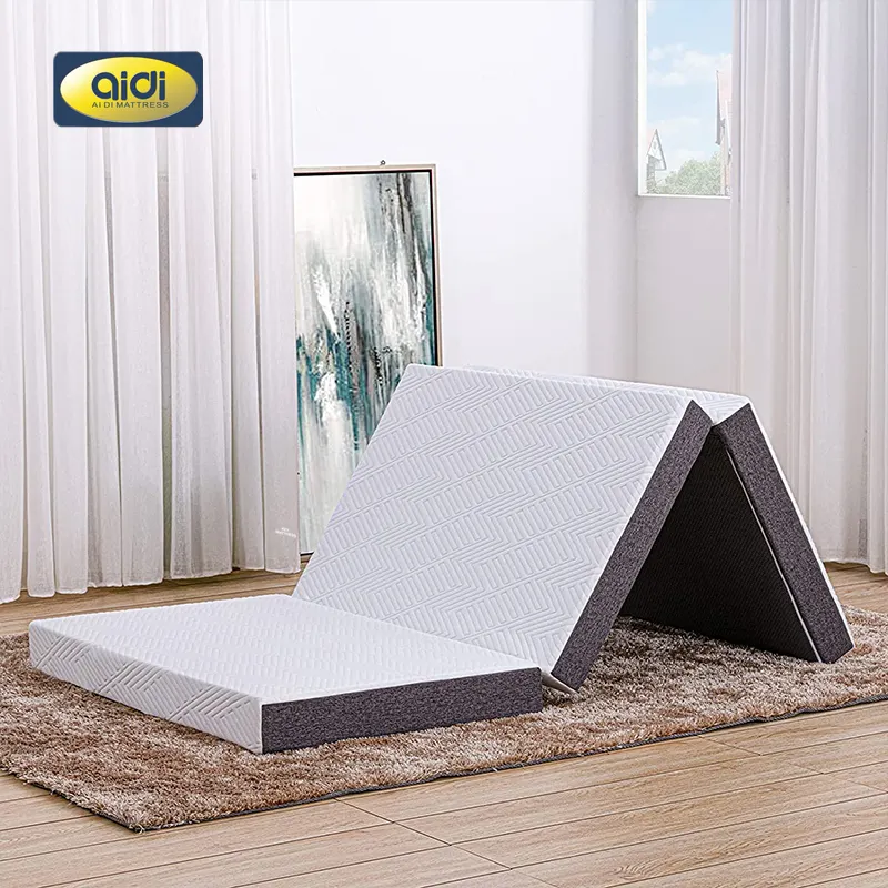 AIDI FTM-02 3 cuscino per dormire a tre ante Futon tappetino da campeggio materasso pieghevole portatile in Memory Foam per auto da casa per gli ospiti all'aperto