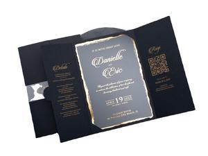 Cartes d'invitation de mariage et de fête des mères en papier couché de luxe avec impression personnalisée et enveloppe, design moderne et écologique - Product Image 3