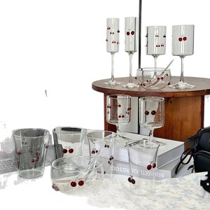 Juego de Vasos de Vidrio Pintados a Mano, Libres de Plomo, con Diseño de Cerezas, Varios Estilos Disponibles, para Café, Cócteles, Vino, Regalo para Bodas y Fiestas - Product Image 5