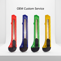 Couteau utilitaire rétractable 18 mm, lame de rasoir en acier inoxydable à changement rapide, qualité DIY, coupe-boîte OEM/ODM