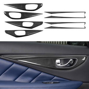 シャシャ カーボンファイバー ボディセット ギアシフトカップ ダッシュボード エアアウトレット ドアハンドルパネル インテリアアクセサリー インフィニティ Q50 Q60用 - Product Image 5