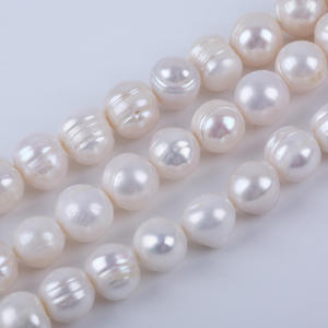 Perles d'eau douce naturelles de Zhuji en gros, barre courte 18cm12-13mm, perles blanches en vrac, fil à perles, accessoires de bijoux DIY - Product Image 3