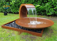 Eau en acier corten caractéristiques jardins cascade fontaine nappe phréatique