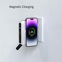 Cargador de Viaje Multifuncional 6 en 1, 15000mAh, PD 65W, Banco de Energía Magnético Inalámbrico, Enchufe de Pared CA, Cable Integrado, Función de Refrigeración
