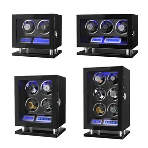 Direct Supplier Luxury Fingerprint Unlock Smart Remote Control Watch Box 2 3 4 6 Slots Watch Winder Box Automatic